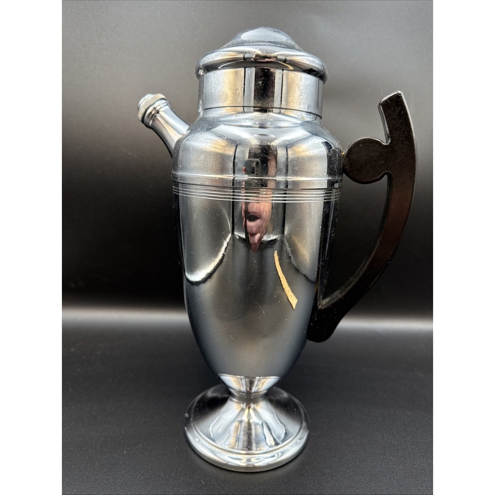 VTG Farberware Brooklyn NY Art Deco Style Cocktail Shaker Server Pitcher w/Lid